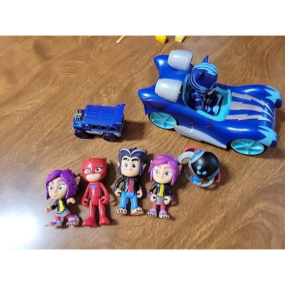 PJ Masks Villians Wolfie catboy Owlette Action Figures Toy Lot - Picture 7 of 8